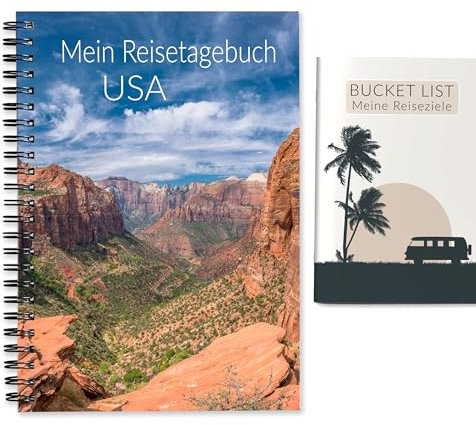 Calmondo USA Reisetagebuch | Reisebuch und Achtsamkeitstagebuch in einem | Gestalte deinen individuellen Reiseführer USA Geschenk | perfektes Travel Journal für Rundreisen | für 3 Wochen | DIN A5