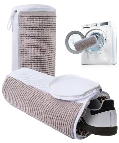 la Farabi Premium Shoe Washing Machine Bag 2-Pack Reusable Laundry Wrap with Microfibers, Durable Invisible Zipper & Hanging Loop – Gentle Mesh Wash Bags for Sneakers, Tennis, Gym & Kids’ Shoes
