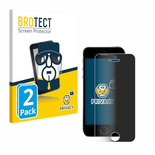 BROTECT Blickschutzfolie für Apple iPhone SE 2016 | 2 Stück Anti-Spy Displayschutz Made in Germany Smartphones und Handys Privacy Screen Protector Blaulichtfilter Klare Folie