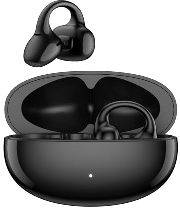 Edifier LolliClip Écouteurs Ouverts sans Fil, Bluetooth 5.4, Hi-Res LDAC, ANC Adaptatif, Suivi de la Santé, Audio Spatial, Design Interchangeable, Connexion Multipoint, Contrôle par App, IP56, Noir
