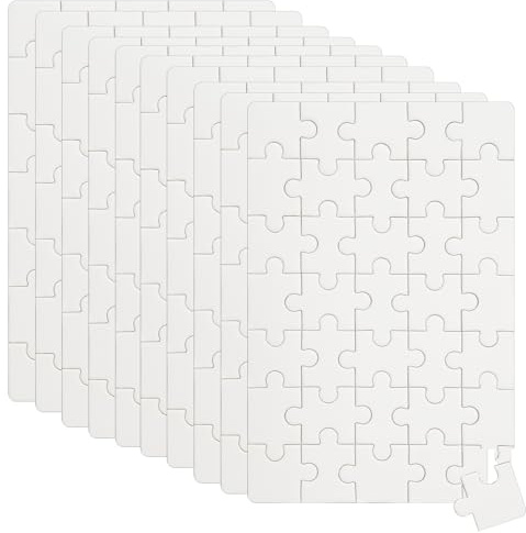 TYBYBB Puzzle Selber Gestalten 10 Stück Blanko Puzzle zum Bemalen 35 Teile | 35 Teile Holzpuzzle Blanko, Minipuzzle Weiß für Kinder zum Malen von Motiven und zum Spielen Kindergeburtstag (15×10 cm)