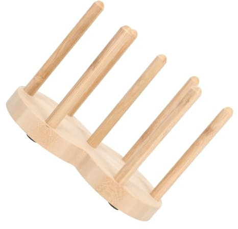 Portabicchieri in legno beige per armadietti e piani di lavoro, tazze e coperchi nizer con impilatore e supporti, perfetto per caffetterie o eventi di festa