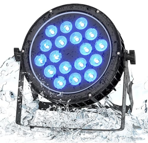 Erreyht 180W IP65 étanche Par LED, RGBW Imperméable Lumiere Par avec Cordon D'alimentation étanche, Lumiere Scène pour Jours de Pluie Piscines Extérieur Bar Fête