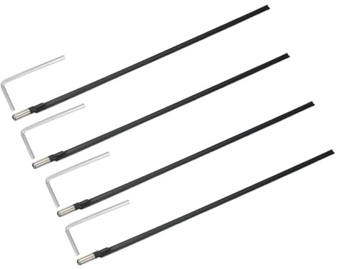 sourcing map Zwei-Wege-Stange für Gitarre, 420 mm, Low-Profile-Gitarrenstab mit 4 mm L-Schlüssel, Gitarrenbauer-Werkzeuge für elektrische, akustische Bassgitarren, Hals-Reparatur-Anpassung, Schwarz, 4
