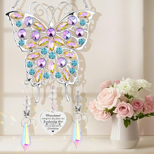 Handgefertigter SonnenfängerSchmetterling,Geburtstag | Premium Geschenk für Frauen,Freundin,Mama,Kolleginnen|Hängedekoration für Auto & Wohnung