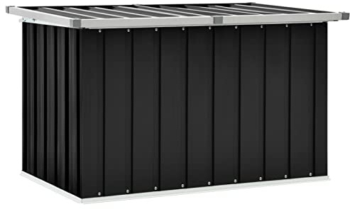 IKAYAA Gartenbox aus Metall Groß Garten Auflagenbox XXL Garten Aufbewahrungsbox Gartenbox Kissenbox Gerätebox Gartentruhe für Gartengeräten Poolzubehör Spielzeug 109 x 67 x 65 cm Anthrazit