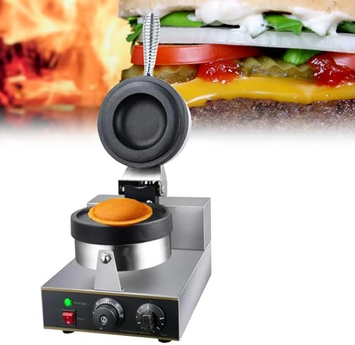 Máquina para hacer hamburguesas,Hacer hamburguesa de helado Hacer heladera Fabricante de hamburguesas para prensa antiadherente comercial de 220 V Máquina de hamburguesas eléctrica 1300W Máq