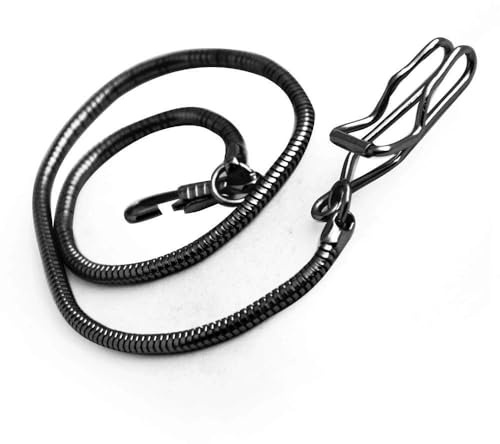 BOSHIYA Clip Pocket Watch Chain Vintage Metal Alloy Black Pocket Vest Snake Chain with Box