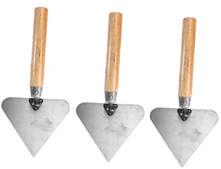 Veemoon 3piezas Paleta De Albañil De Acero Inoxidable Con Mango De Madera De Palustras Para Alisado y Enlucido De Mortero Herramientas De Construcción Para Albañilería