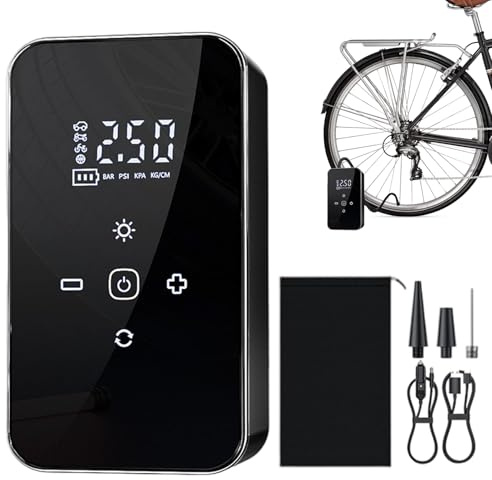 Bomba De Aire Recargable - Bomba De Aire Eléctrica De Pantalla Táctil,Inflator Eléctrico Recargable Accesorios Automóviles para Bicicleta, Motocicleta, Camión, Todoterreno, Camping y Garaje