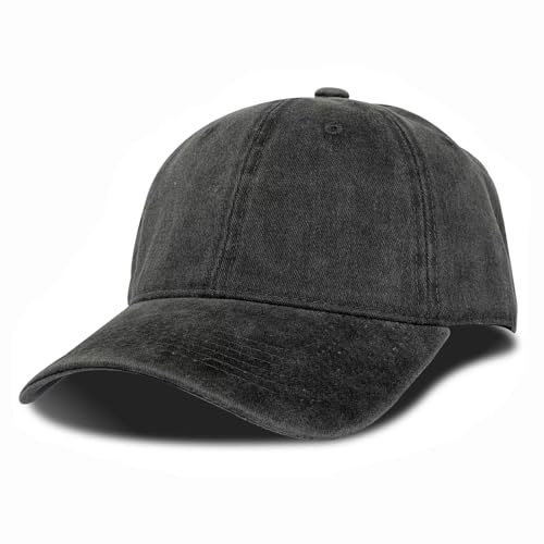 ATSNOSH Casquette de Baseball pour Homme et Femme, été Unisexe Vintage Coton Anti-Soleil Baseball Cap, Réglable Casquettes Sport Sunhat Chapeau, Golf Hat (FR/ES, Alpha/Lettres, Taille Unique, Noir)