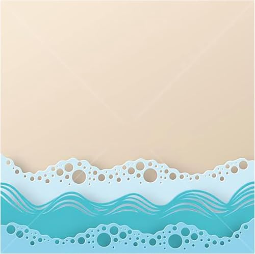Metall-Stanzschablonen-Set, Motiv: Ozeanstrand, Wellen, Sommer-Schablone und Prägeschablonen für Bastelarbeiten, Scrapbooking, Strandmotive, dekoratives Geschenk, Kunstbedarf, Kartenherstellung und