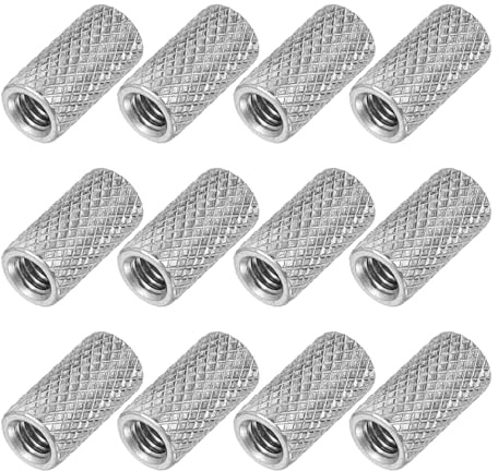 PATIKIL Tuercas De Conexión Redondas M4, 12 Pcs 0.24OD x 0.47H 304 Acero Inoxidable Tuerca Redonda Estriada Para Barra Roscada Tubo Stud Herraje Para Soporte De Cámara Lámpara