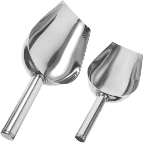 DONFAMDS 2 pièces Pelle à Glace Inox Pelle Polyvalente pour Glace Pilée Farine et Céréales Ustensile de Cuisine pour Maison et Boutique