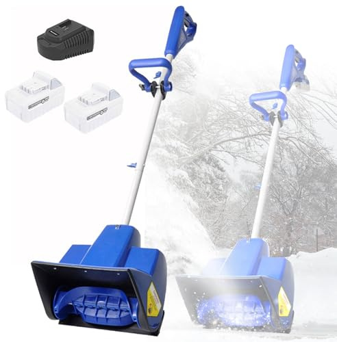 Pala da neve elettrica pieghevole senza fili con manico regolabile e asta telescopica per una facile rimozione della neve
