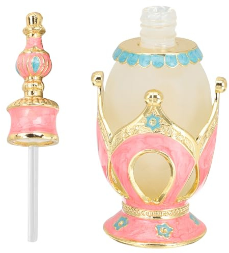 Toyvian Botella de Perfume Vacía Decorativa de Vidrio y Aleación con Diseño de Rosa Frasco Compacto para Aceites Esenciales y Aromaterapia el Hogar