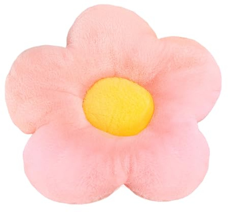 PLUSHCEWT Cojín de flores, cojín de 35 cm, con forma de flor, cojín decorativo de suelo de felpa rosa, cojín de peluche suave, decoración para niñas, para salón, dormitorio, habitación infantil, sofá