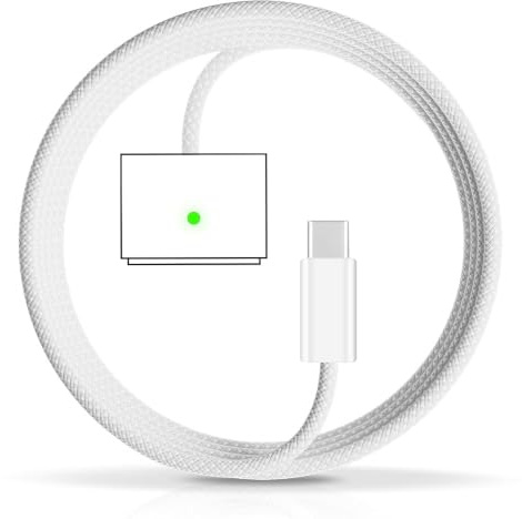 Lizoak USB C auf Magnetisches 3 Kabel, 140W Magnetisches Ladekabel für 2024 MacBook Pro 14/16 M4, 2025 MacBook Air 13/15 M4(2M Weiß)
