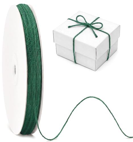 jijAcraft 200m Green Jute Twine: 2mm Natural Jute String | 3-Ply Coloured Garden String Twine for Christmas, Gift Wrapping, DIY Crafts, Climbing Plant, Handmade Arts