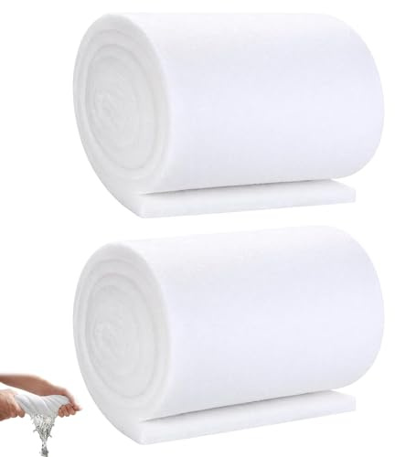 QhgPnt 2Pcs Filter Floss Aquarium, Fish Tank Filter Sponges | Filter Sponge 1m x 12cm Material Media Cotton Cleaning Pad Biochemical Filter Foam for Aquarium Fish Tanks