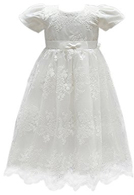 Selene elfenbensbroderi, spets, dopklänning, babyflickor, formell, bröllop, födelsedagsfest, brudtärna, klänning, baby, dopklänning