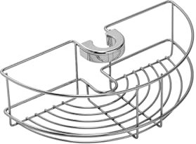 Croydex Clip On Riser Rail Shower Caddy - Easy to Fit Chrome Finish Bathroom Storage, Rust-Free Clip-on Basket with 5-Year Guarantee, Fits Standard Rails, 8.5 x 26.5 x 13.5 cm