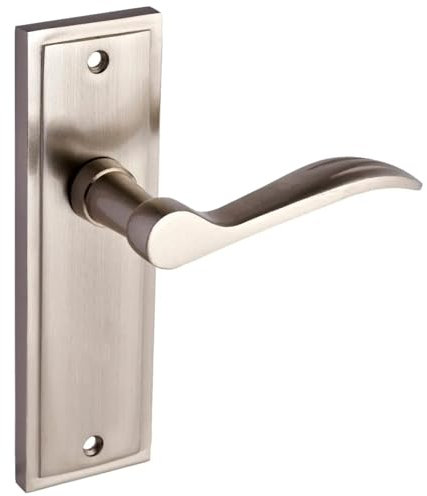 Designer Levers - Berkeley Modern Design Lever Door Handle - 1 Pair - Satin Nickel - Latch Door Handle - Interior Use