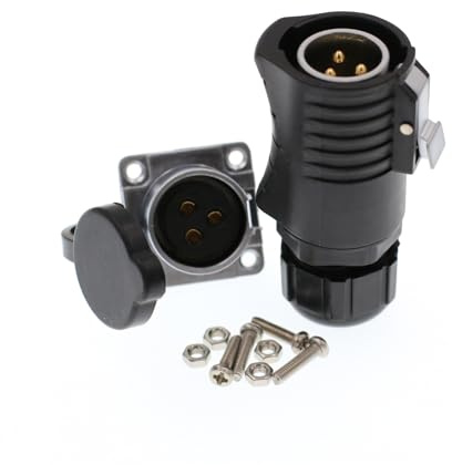 HangTon LP20 Connettore impermeabile a 3 pin ad alta tensione ad alta tensione da 30 Amp per paratia maschio spina femmina presa pannello