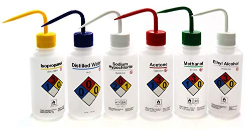 ULAB Scientific Safety Wash Bottle, Laboratory Bottle Wash Bottle Squeeze Bottle, Acetone, Ethyl Alcohol, Methanol, Isopropanol, Distilled Water, Vol.500ml, UWB1001