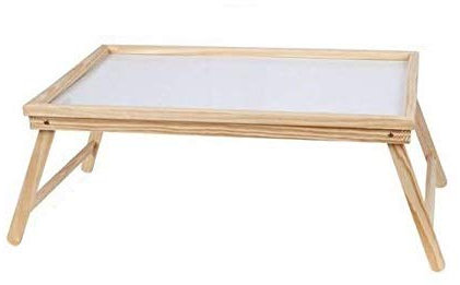 EM Home Bandeja para Cama Plegable, mesita para desayunos con Patas Plegables (Madera), 50x31x21 cm