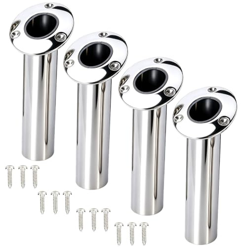 Amarine Made 4er-Pack Heavy 316 Duty Edelstahl Rutenhalter mit Abfluss, Unterputz Angelrutenhalter, 30 Grad, 15 Grad, 90 Grad