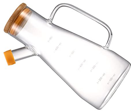 Cabilock Ölflasche Glas Essig und Öl Spender 650 ml Transparent Gewürzgläser mit Deckel Sauce Essig Öl Glas Menage Flasche Hause Restaurant Küche