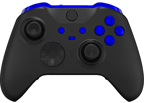 eXtremeRate Chrome Blue Replacement Buttons for Xbox One Elite V2 Controller Model 1797, LB RB LT RT Bumpers Triggers ABXY Start Back Sync Switch Keys for Xbox Elite Series 2 Core Model 1797
