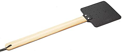 Fliegenklatsche aus Holz, lustige Fliegenklatsche aus Leder, manuelle Kontrolle des Schädlings, nachhaltig und robust, Küchenhelfer für den Innen- und Garten, Mückenschutz