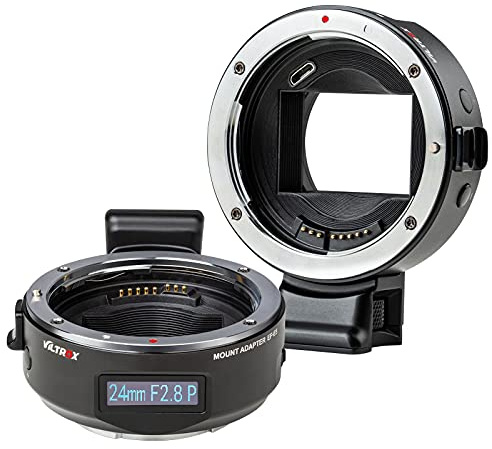 VILTROX EF-E5 Lens Adapter for Sony E-Mount OLED Display Auto Focus Lens Mount Ring Compatible with Canon EOS EF EF-S Lens to Sony E Mount Camera a7II, a7 a6500 a6300