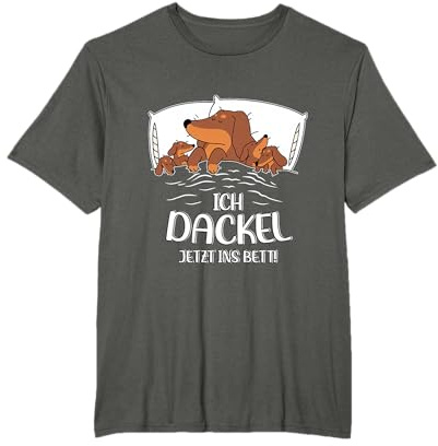 Dachshund Teckel Hundeliebhaber Offizielles Schlaf Ich Dackel Jetzt Ins Bett T-Shirt Schwarz Unisex Klein Cartoon U-Ausschnitt Halbarm Klassisch Casual Humorous Cartoon Style
