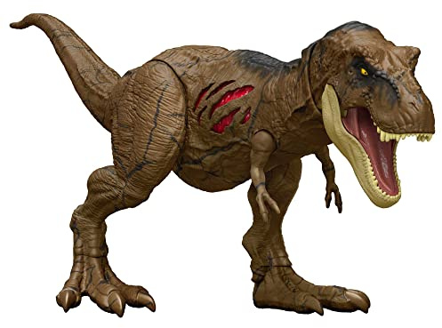 Jurassic World T-Rex Daño Extremo Dinosaurio de juguete, figura para niños y niñas (Mattel HGC19)