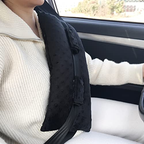 HapiPoppy Pacemaker Pillow Chemo Port Pillows for Seat Belt Protector Bypass Open Heart Surgery Recovery Gifts Mastectomy Breast Cancer Cushion Women Minky Dot Black