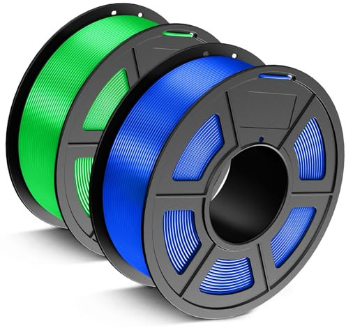JAYO PLA+ Filament 1.75mm, Erhöhte Zähigkeit PLA Plus Filament-3D-Druckmaterialien, Maßgenauigkeit +/- 0.02mm, Neatly Wound,1.1 kg Spule(2.42 LBS), 2 Packs PLA+ Blau+Grün