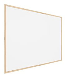 ALLboards Tableau en Liège Blanc avec Cadre en Bois 100x80cm