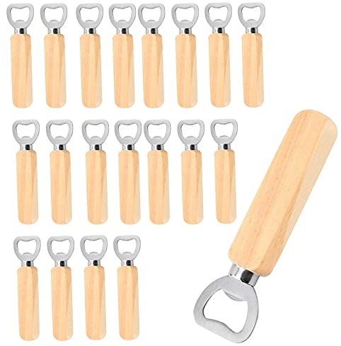 20 Stück Flaschenöffner holz Bieröffner Holzgriff Tragbare Personalisierter Rohlinge Geschenke für Männer,Flaschenöffner Lustig Vatertagsgeschenk Bier für Männer