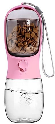 Borraccia per Cani Portatile, 300ml/550ml Bottiglia Acqua Pieghevole con Contenitore per Alimenti 100g per Cane e Gatti per Passeggiate Escursionismo All'Aperto