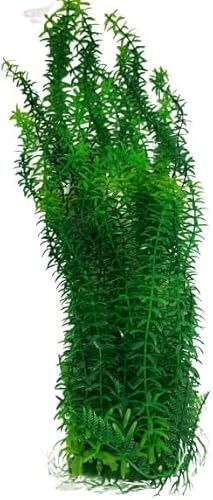 Jumbo Extra Large Tall Plastic Thin Leaf Seaweed Aquarium Plant 50-52cm (19-20 Inch) Tall, Green Bushy Plant with Weighted Base, Fish Tank or Pond Decoration Ornament