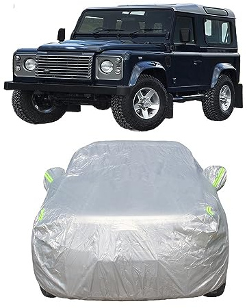 Autoplanen Autoabdeckung Abdeckplane für Land Rover Defender 90 110 Wasserdicht UV Atmungsaktiv Staubdicht Regen Outdoor Garagen Zubehör,(110) 1983-2016