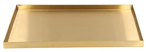 Tomotato 30x20cm Plateaux Rectangulaires Dorés, Plateau de Service en Métal Doré en Acier Inoxydable, Plateau de Présentation de Bijoux Cosmétiques Décoratifs Rectangulaires pour Salon, Vanité, Salle