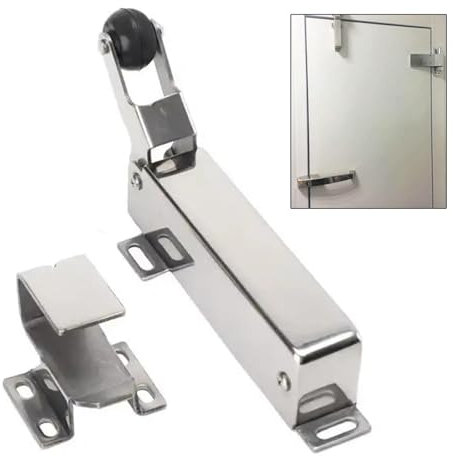 SUZLAZYR Chiudiporta Automatico Chiudiporta Idraulico con Gancio Largo Regolabile, Installazione a Vista per Porte a Filo congelatore, Acciaio Inossidabile