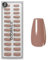 DOONAILS Soft Gel Press On Nails 30er Set Espresso Coffin Form Nude Nägel zum Aufkleben Full Cover in Salonqualität Fake nails soft gel Medium Natürliches & angenehmes Tragegefühl