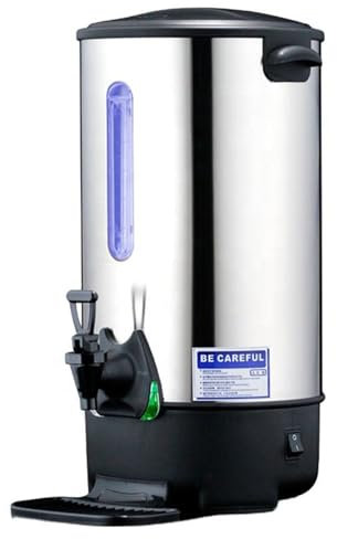 ANSNOW Urne À Café, Cafetière Chauffante de 50 Tasses Avec Contrôle de Température de 30 À 110 ℃, Percolateur Et Distributeur D'Eau Chaude En Acier Inoxydable 304 de Qualité Supérieure À Double Couc