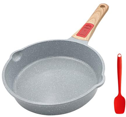 AIKENBBKK padella in ceramica 20 cm, padella con rivestimento antiaderente in ceramica 20 cm con manico rimovibile, adatta a tutti i piani di cottura, adatta al forno e lavabile in lavastoviglie (Blu)