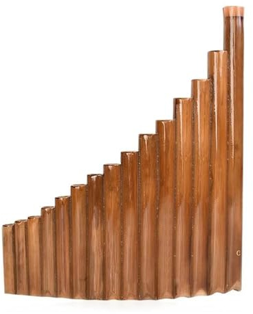 Panflöte 15 Pfeifen G-Tune Panflöte Holzblasinstrument Traditionelles chinesisches Musikinstrument Natürliche Bambus-Panflöten für die linke/rechte Hand(Left-Hand)